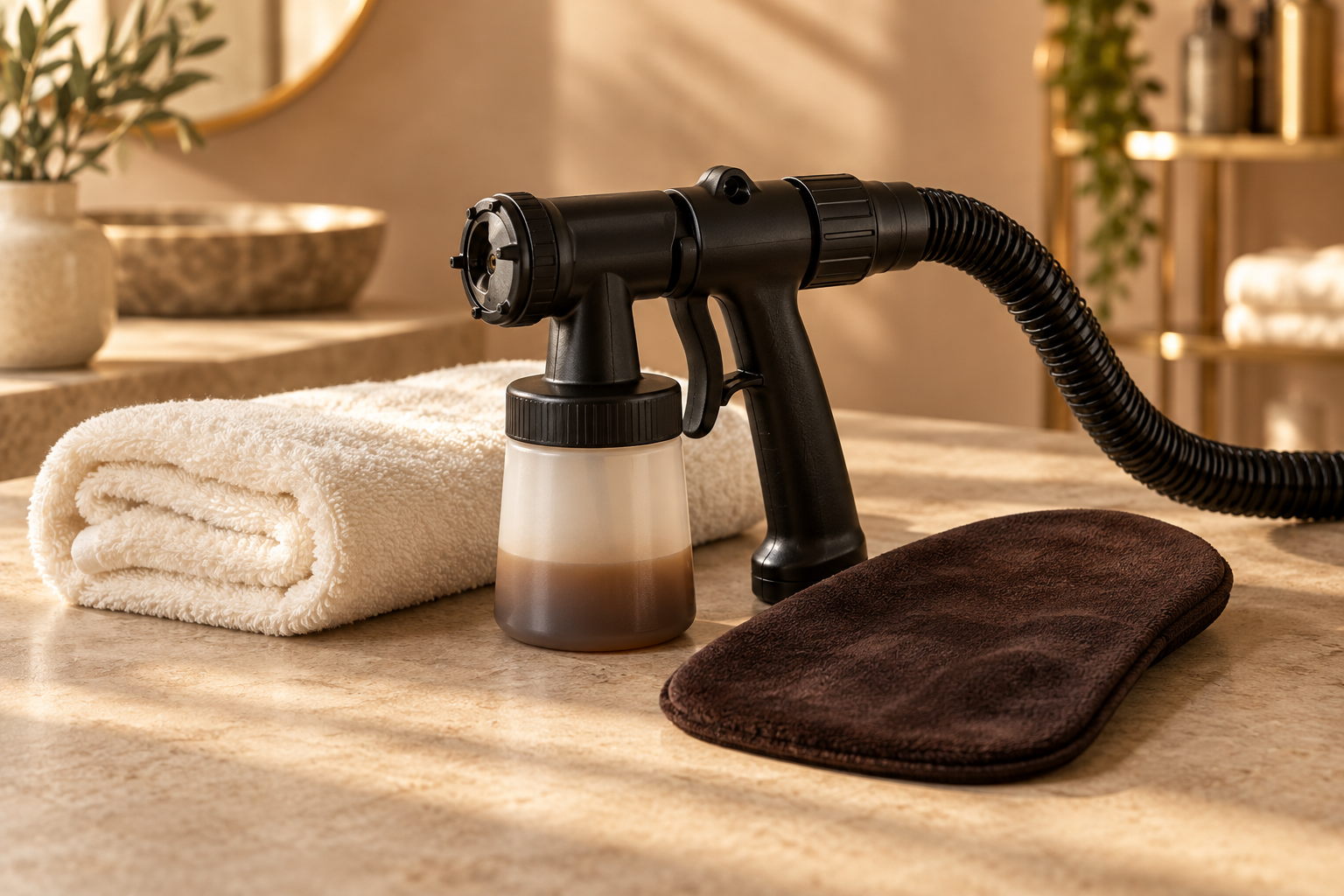 Spray tanning